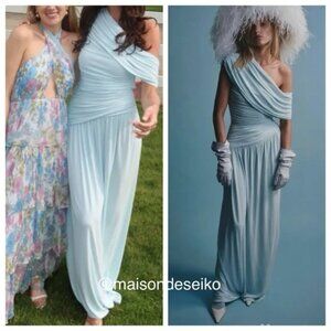 Helsa apolla Light Blue One-Shoulder Maxi Dress